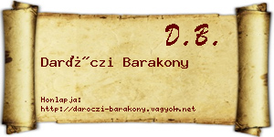 Daróczi Barakony névjegykártya